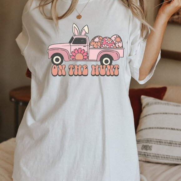 Tops - On The Hunt Shirt, Hunting Crew Shirt, Hunting Truck Easter Shirt